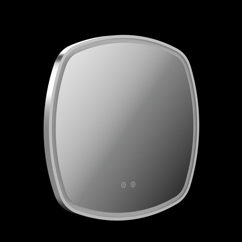 Stanway 600mm Illuminated Soft Square Mirror With Demister in Satin Chrome