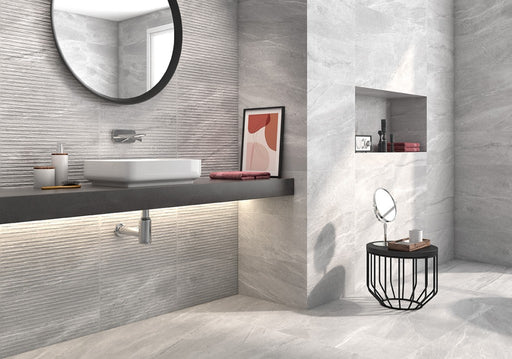 Stuart grey marble effect tile 250x500mm - view 2