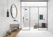 Stuart White Marble Effect Matt Porcelain Wall & Floor Tile 600x1200mm