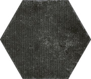 Sunrise Black Decorated Matt Porcelain Hexagon Wall & Floor Tile 230x270mm