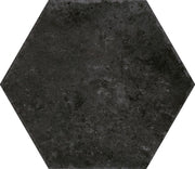 Sunrise Black Plain Matt Porcelain Hexagon Wall & Floor Tile 230x270mm