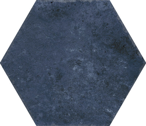 Sunrise Blue Plain Matt Porcelain Hexagon Wall & Floor Tile 230x270mm
