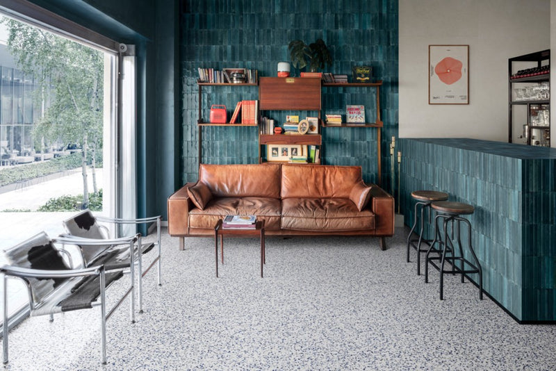 Tampa blue 3D rake gloss porcelain wall and floor brick tile 240x60mm - view 3