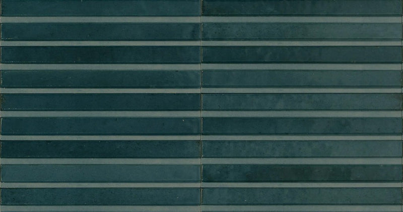 Tampa blue 3D rake gloss porcelain wall and floor brick tile 240x60mm - view 4