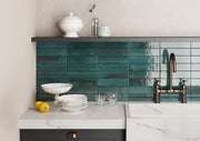 Tampa Blue Gloss Porcelain Wall & Floor Tile 240x60mm