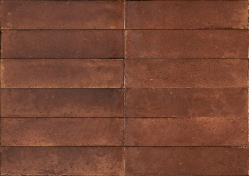 Tampa caramel gloss porcelain wall and floor brick tile 240x60mm - view 2