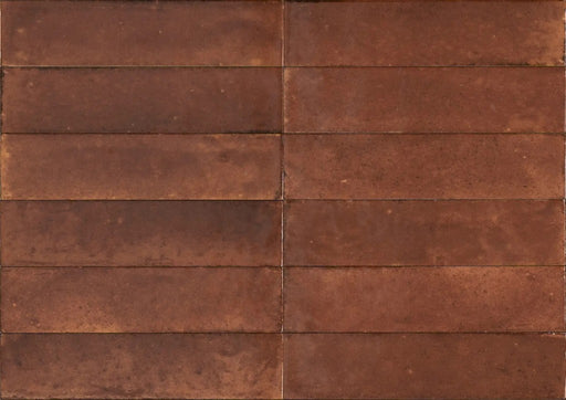 Tampa caramel gloss porcelain wall and floor brick tile 240x60mm - view 2