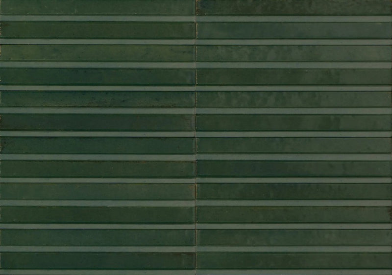 Tampa green 3D rake gloss porcelain wall and floor brick tile 240x60mm - view 3