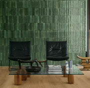 Tampa Green 3D Rake Gloss Porcelain Wall & Floor Tile 240x60mm