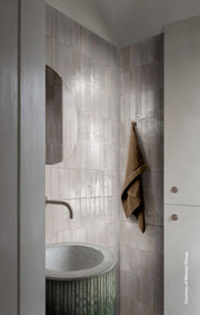 Tampa ivory gloss porcelain wall and floor brick tile 240x60mm - view 3