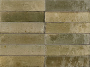 Close-up of Tampa musk gloss porcelain brick tile 240x60mm showing glossy textured surface