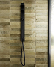 Tampa musk gloss porcelain wall and floor tile 240x60mm in a kitchen setting