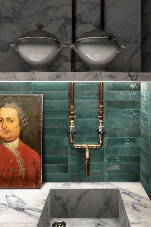 Tampa Turquoise Gloss Porcelain Wall & Floor Tile 240x60mm