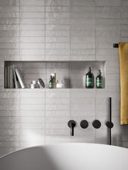 Tampa white gloss porcelain wall and floor brick tile 240x60mm - view 3