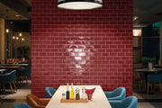 Tarpon Burgundy Handmade Effect Gloss Ceramic Wall Tile 70x140mm