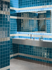 Tarpon petrol blue handmade effect tile 70x140mm - view 2