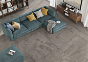 Tavares Dark Slate Effect Matt Porcelain Wall & Floor Tile 600x1200mm