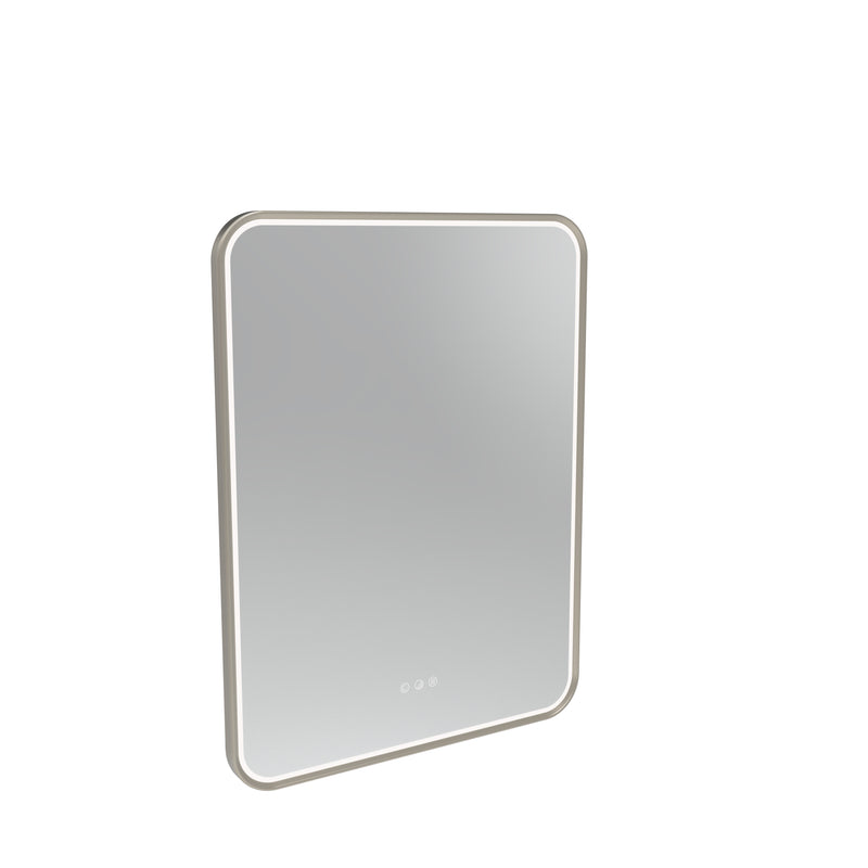 Tavistock Alderbury 600mm Illuminated Rectangular Mirror - Brushed Nickel