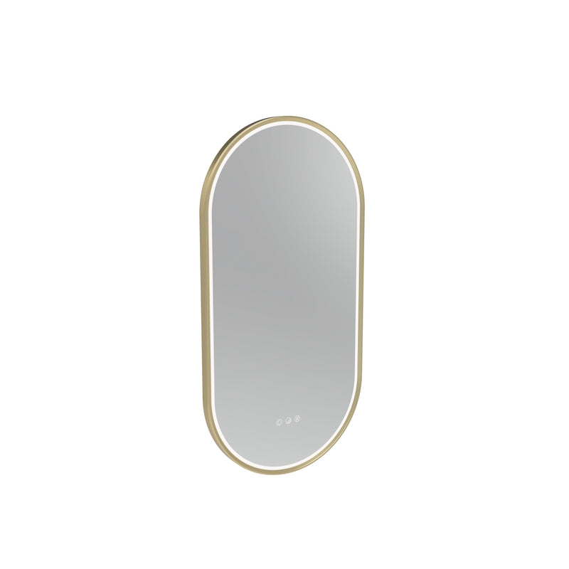 Tavistock Alderbury 400mm Illuminated Pill Mirror - Brushed Brass