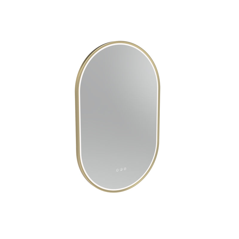 Tavistock Alderbury 500mm Illuminated Pill Mirror - Brushed Brass