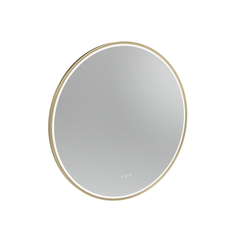 Tavistock Alderbury 800mm Illuminated Circular Mirror - Brushed Brass