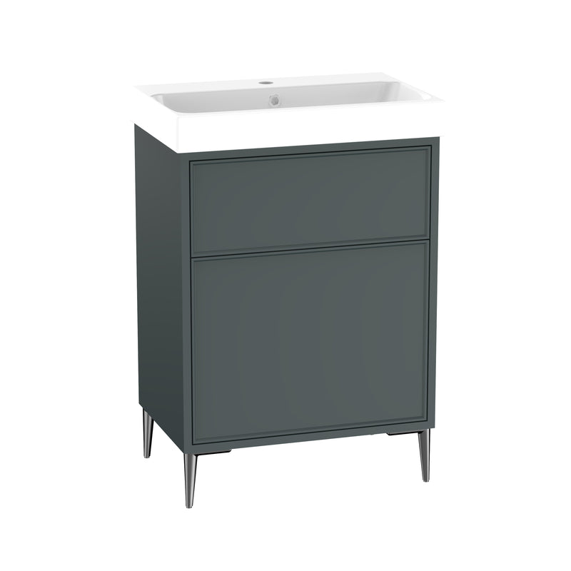Tavistock Arlington 600mm Freestanding Basin Unit - Matt Viridian Green