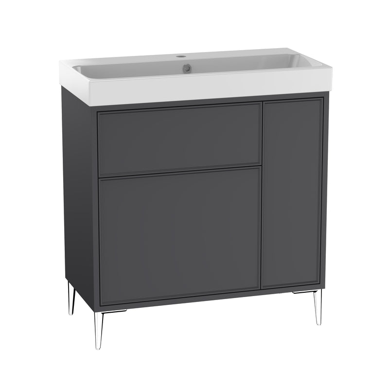 Tavistock Arlington 800mm Freestanding Basin Unit - Matt Storm Grey