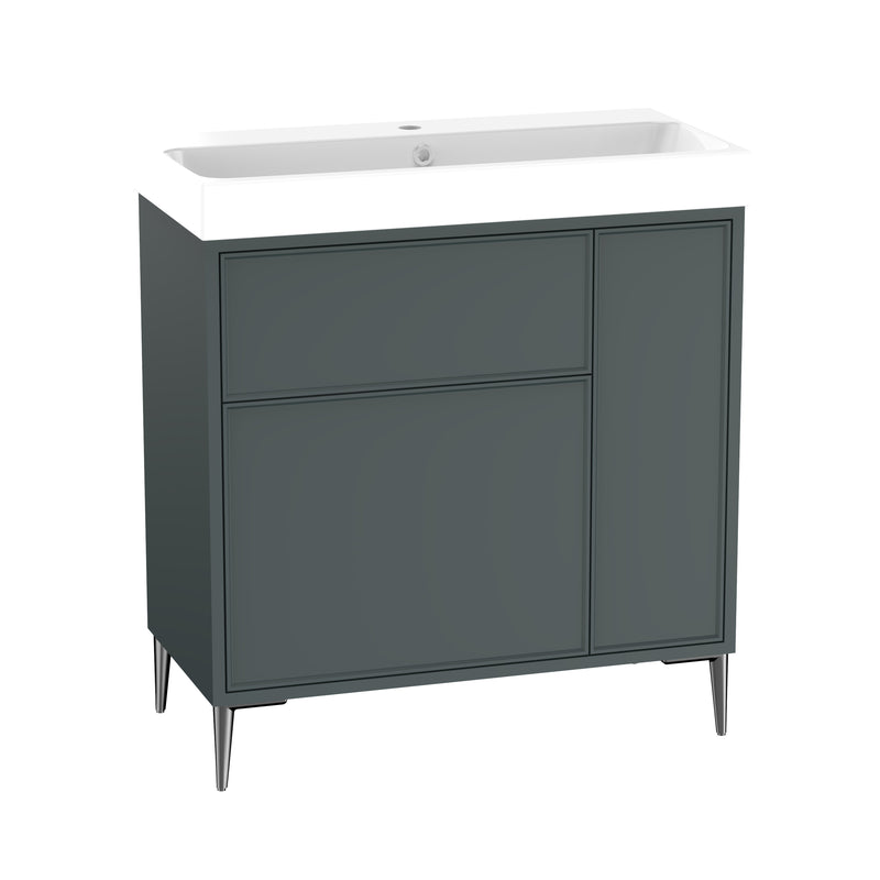 Tavistock Arlington 800mm Freestanding Basin Unit - Matt Viridian Green