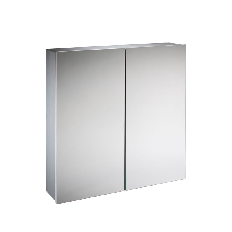 Tavistock Balance 600mm Double Door Mirror Cabinet - Aluminium