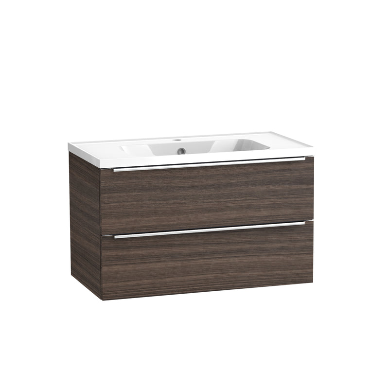 Tavistock Cadence Slab 800mm Wall Mounted Unit - English Walnut