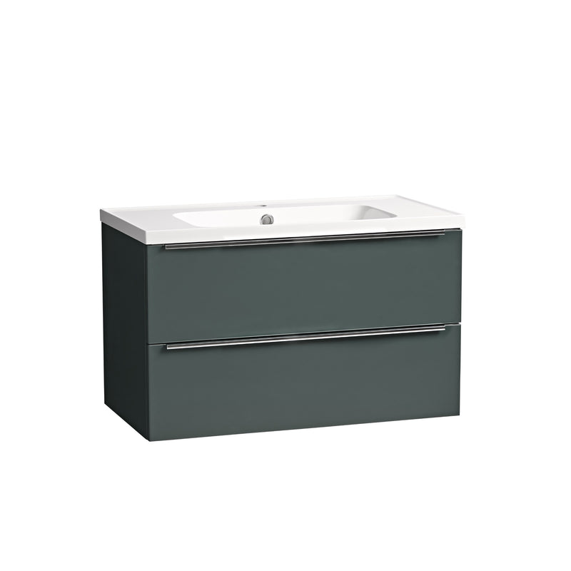 Tavistock Cadence Slab 800mm Wall Mounted Unit - Matt Viridian Green