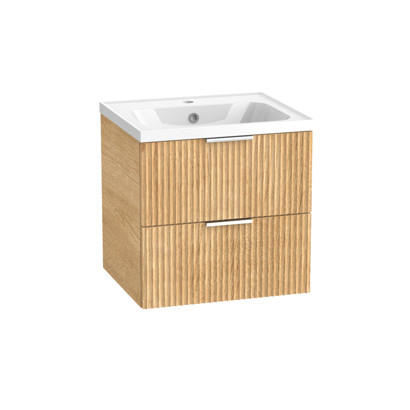 Tavistock Cadence Fluted 500mm Wall Mounted Unit - Danish Oak