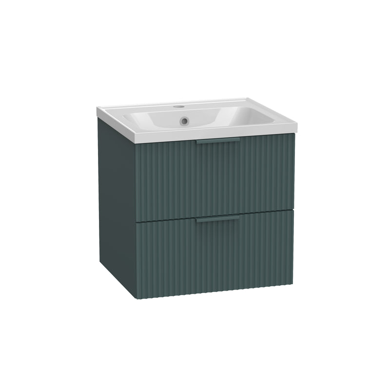 Tavistock Cadence Fluted 500mm Wall Mounted Unit - Matt Viridian Green