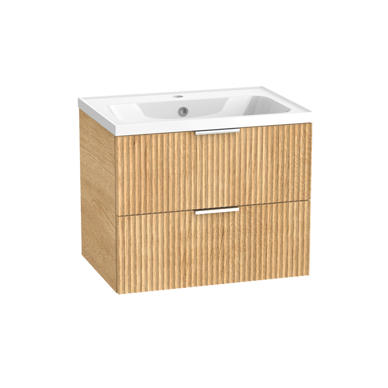 Tavistock Cadence Fluted 600mm Wall Mounted Unit - Danish Oak