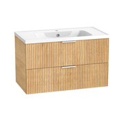 Tavistock Cadence Fluted 800mm Wall Mounted Unit - Danish Oak