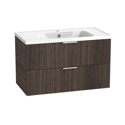 Tavistock Cadence Fluted 800mm Wall Mounted Unit - English Walnut
