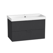 Tavistock Cadence Fluted 800mm Wall Mounted Unit - Matt Storm Grey