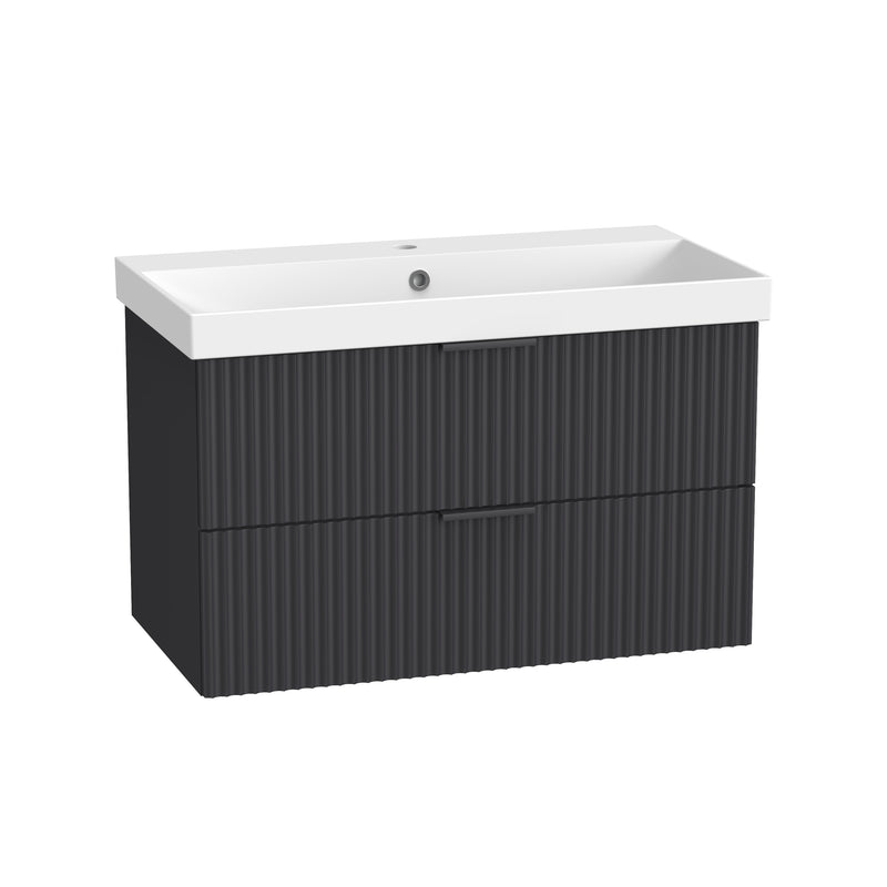 Tavistock Cadence Fluted 800mm Wall Mounted Unit - Matt Storm Grey