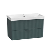 Tavistock Cadence Fluted 800mm Wall Mounted Unit - Matt Viridian Green