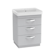 Tavistock Compass 600mm 3 Drawer Freestanding Basin Unit - Gloss Light Grey