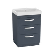 Tavistock Compass 600mm 3 Drawer Freestanding Basin Unit - Matt Oxford Blue