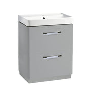 Tavistock Compass 600mm Double Drawer Freestanding Basin Unit - Gloss Light Grey