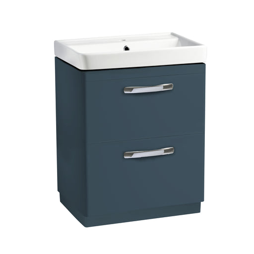 Tavistock Compass 600mm Double Drawer Freestanding Basin Unit - Matt Oxford Blue