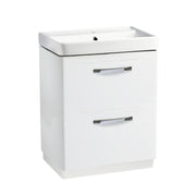 Tavistock Compass 600mm Double Drawer Freestanding Basin Unit - Gloss White
