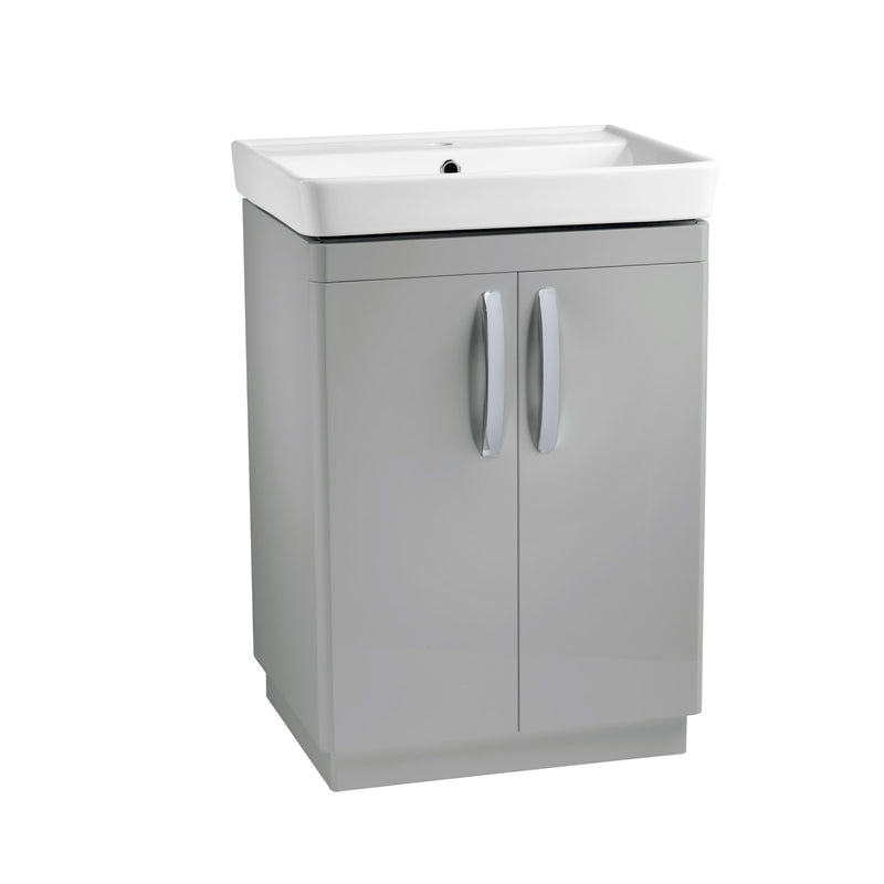 Tavistock Compass 600mm Freestanding Basin Unit - Gloss Light Grey