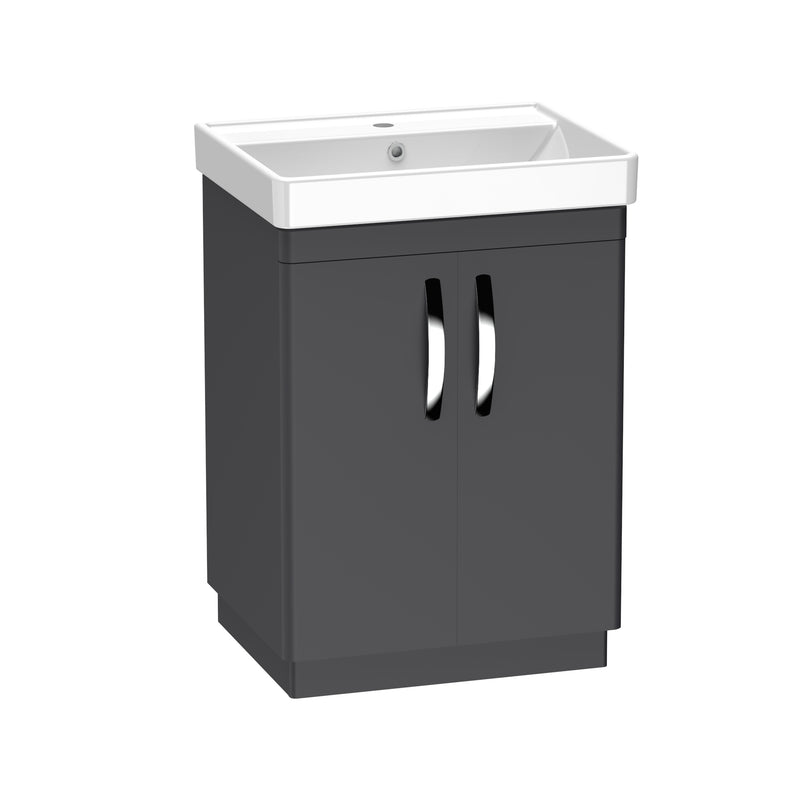 Tavistock Compass 600mm Freestanding Basin Unit - Matt Storm Grey
