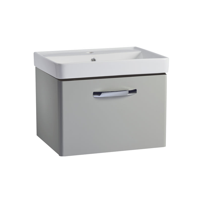 Tavistock Compass 600mm Wall Mounted Basin Unit - Gloss Light Grey