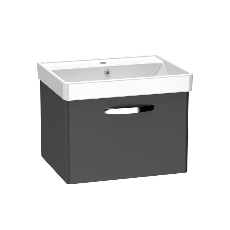 Tavistock Compass 600mm Wall Mounted Basin Unit - Matt Storm Grey