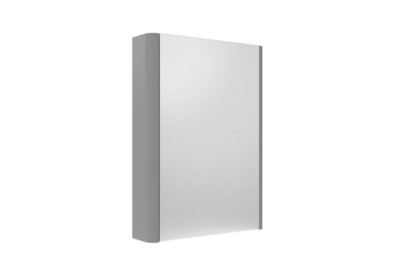 Tavistock Compass 475mm Single Door Non Illuminated Mirror Cabinet - Gloss Light Grey