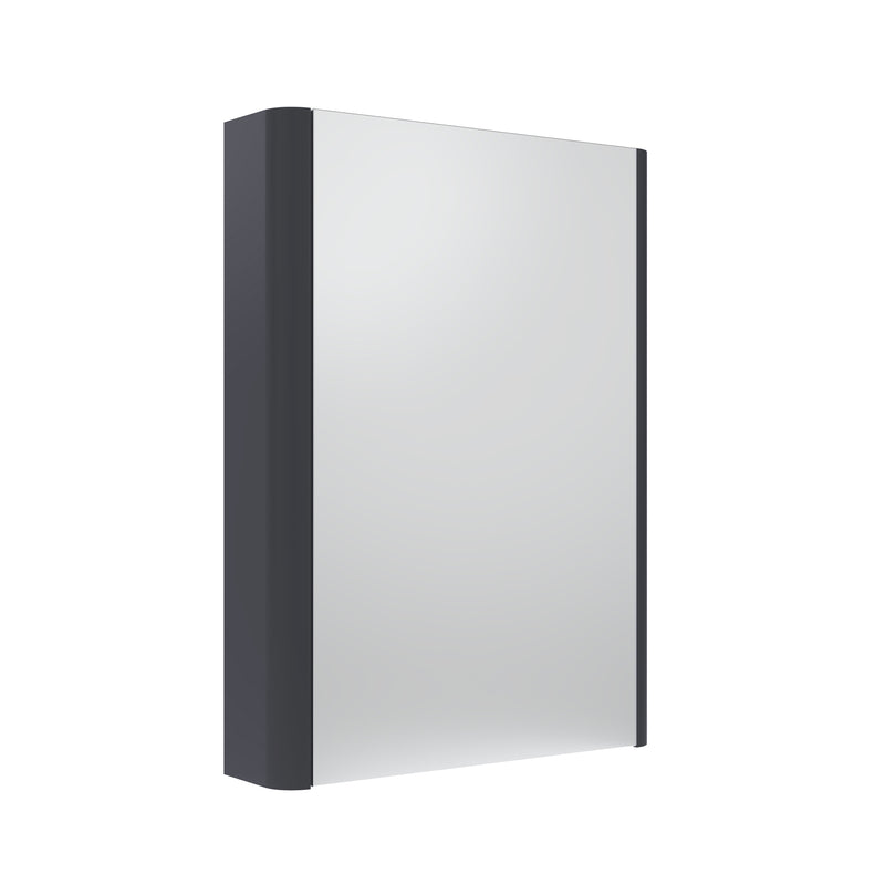 Tavistock Compass 475mm Single Door Non Illuminated Mirror Cabinet - Matt Storm Grey